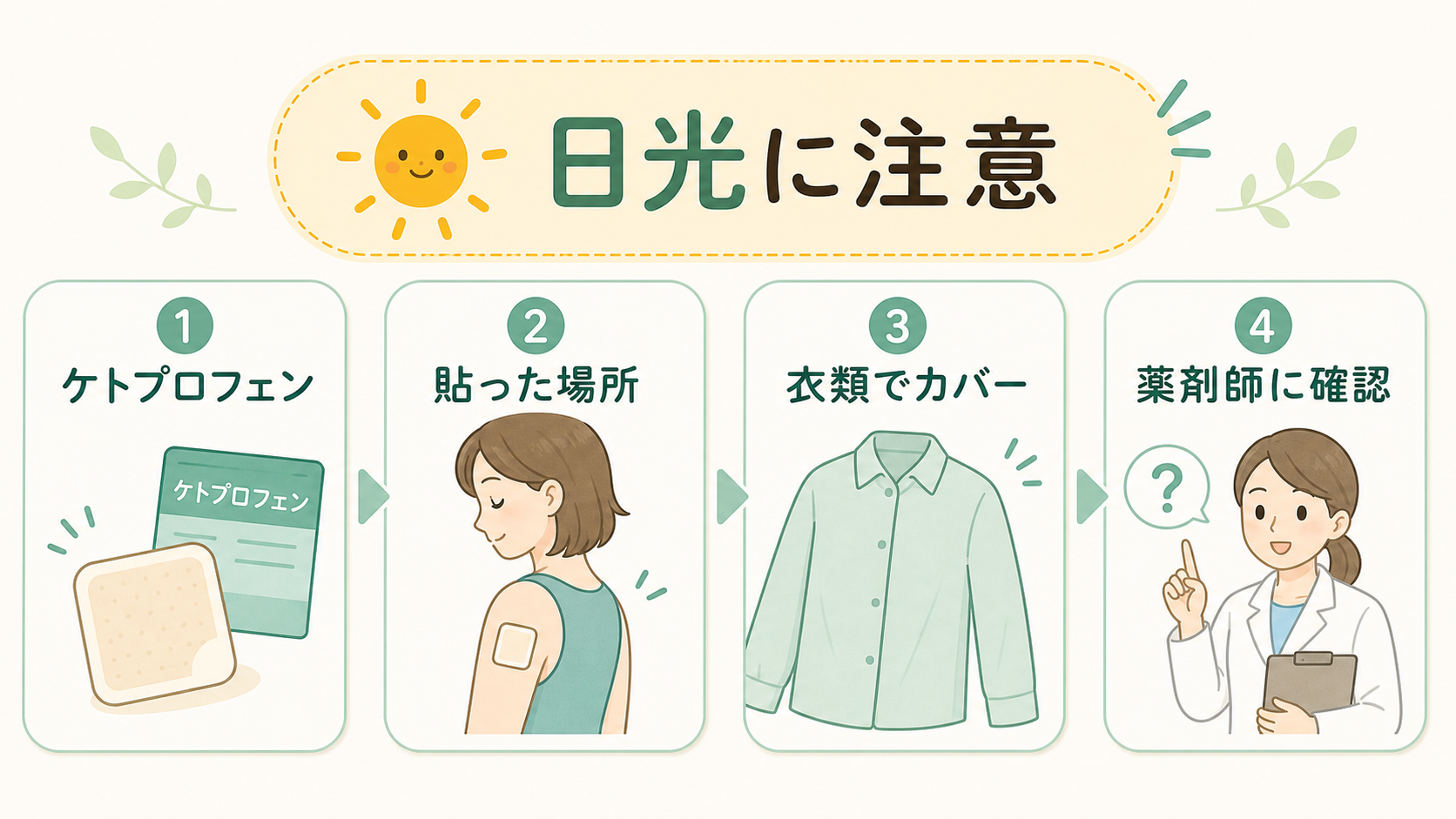 ケトプロフェン湿布の日光注意