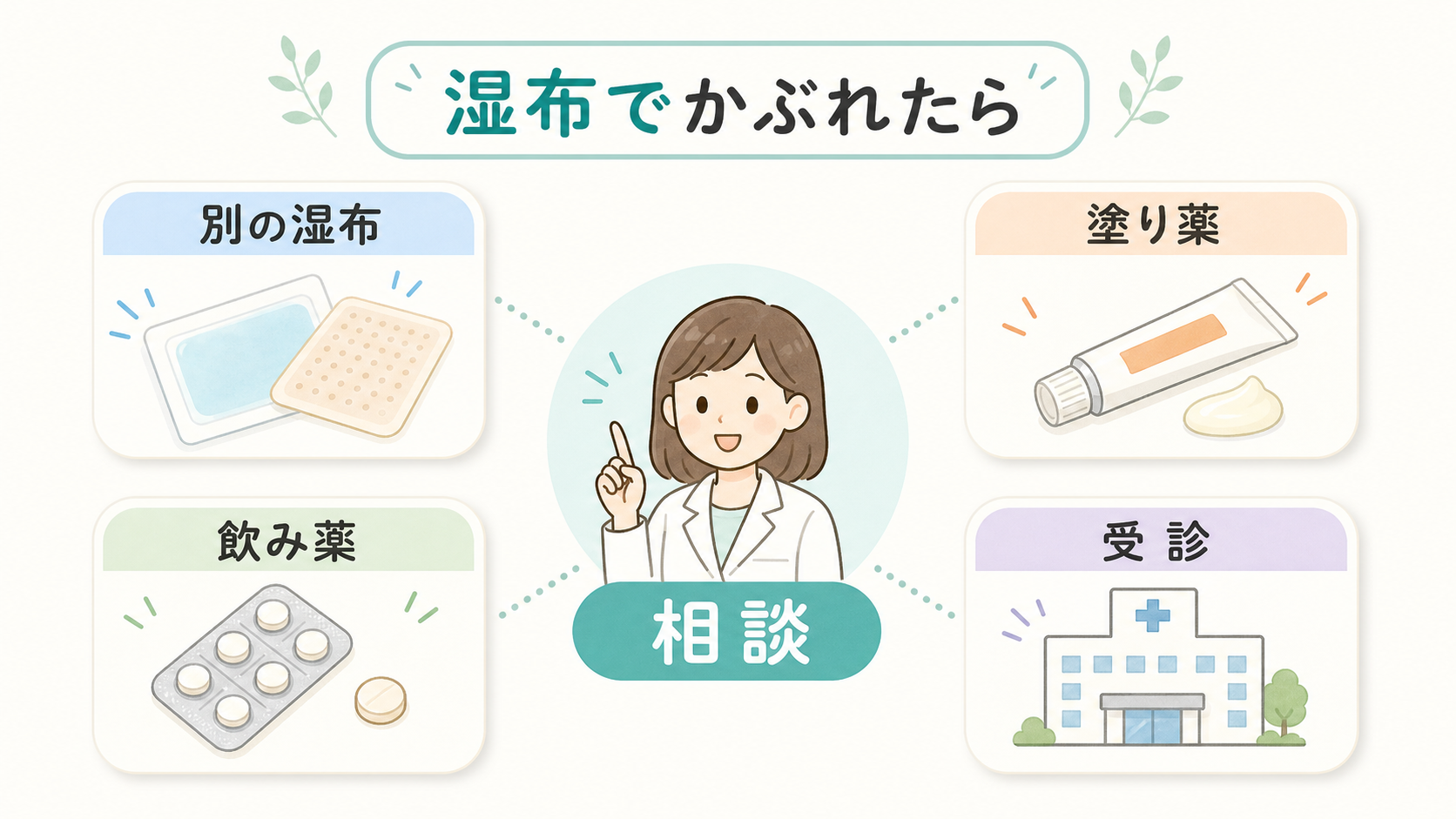 湿布でかぶれたときの相談先と選択肢